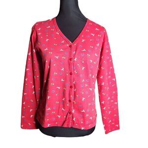 Roper Five Star Shirt Western Medium Red Cowboy Rodeo V Neck Long Sleeve